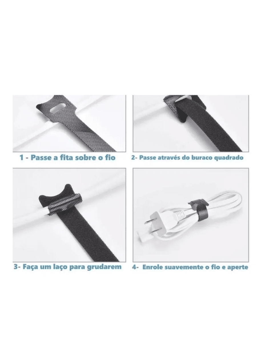 Abraçadeiras De Velcro- Kit 50 Unidades Para Enrolar Cabos .
