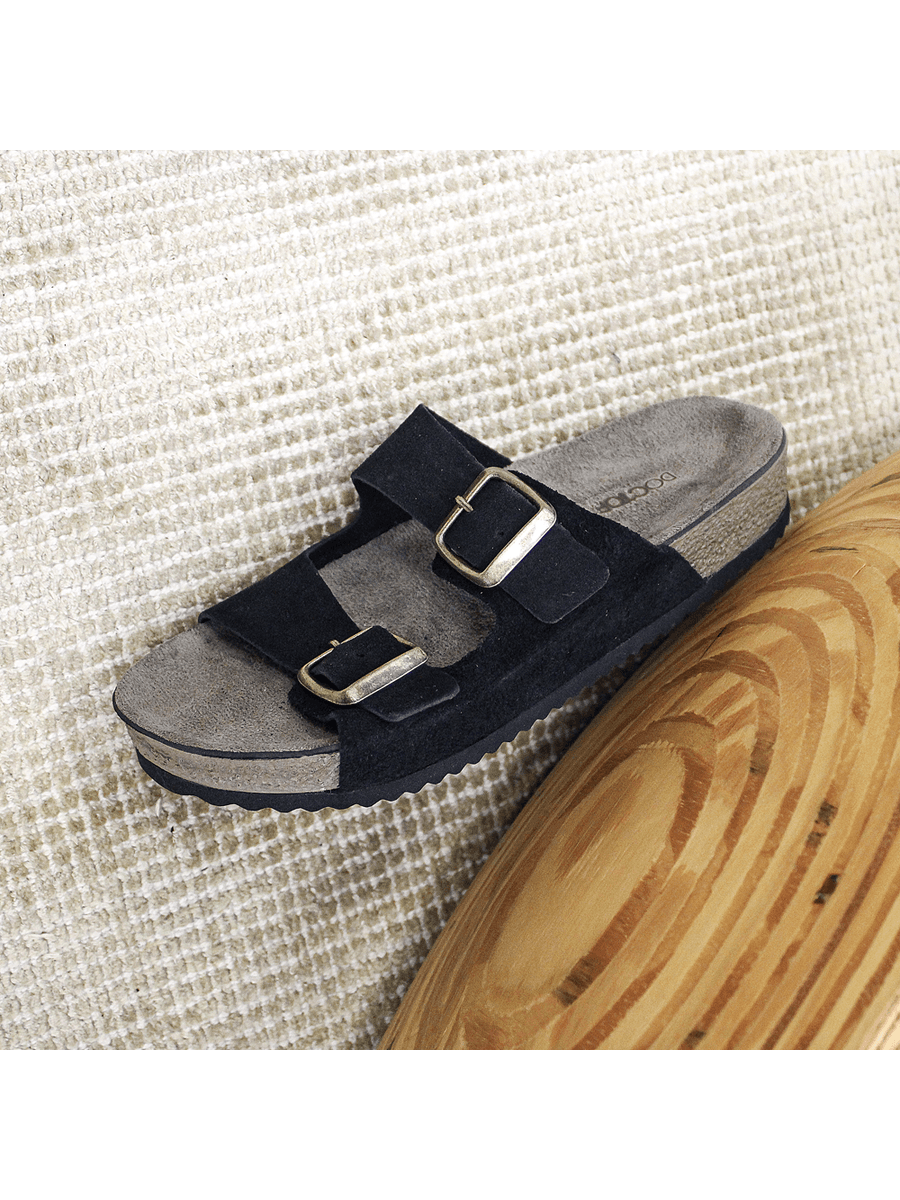 TAMANCO BIRKEN DOCTOR PÉ EM COURO LEGÍTIMO - Z500 PRETO PRETO