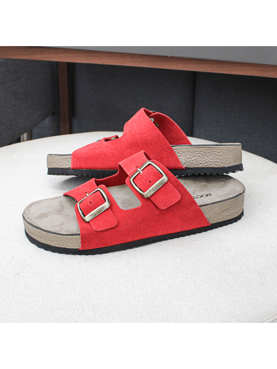 TAMANCO BIRKEN DOCTOR PÉ EM COURO LEGÍTIMO - Z500 VERMELHO VERMELHO
