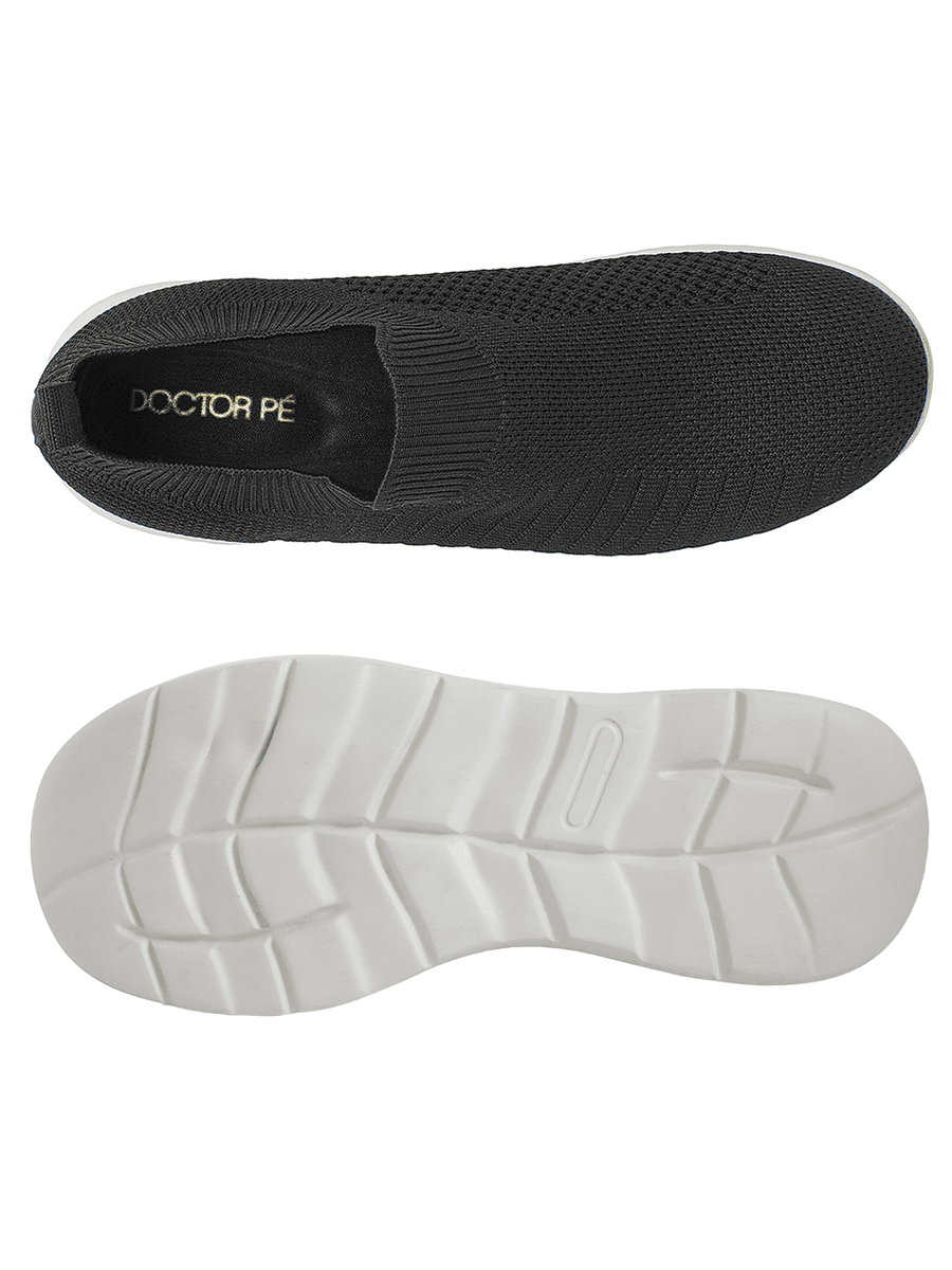 TÊNIS EM KNIT SUPER CONFORTÁVEL DOCTOR PÉ - MC3414 PRETO