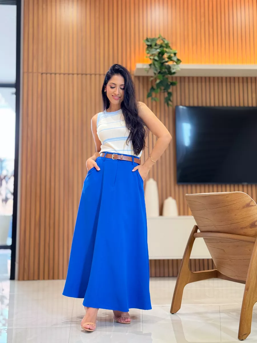 sultan トワイライト・スカイブルースピネル Saia Valentina Azul Bic | Por Katia Vilar Moda Clássica