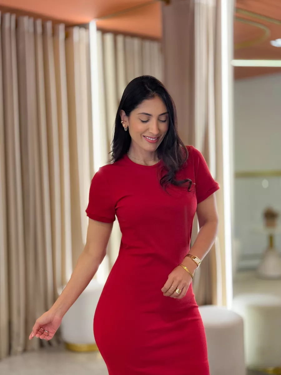 Vestido Tubinho Vermelho