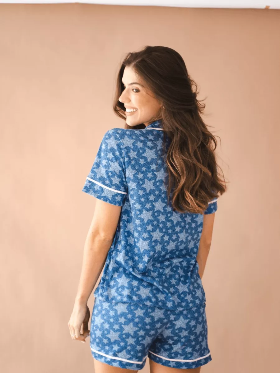Pijama Feminino Americano Curto Agda Stars