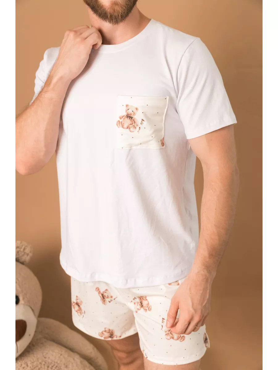 Pijama Masculino Curto Ursos Poás
