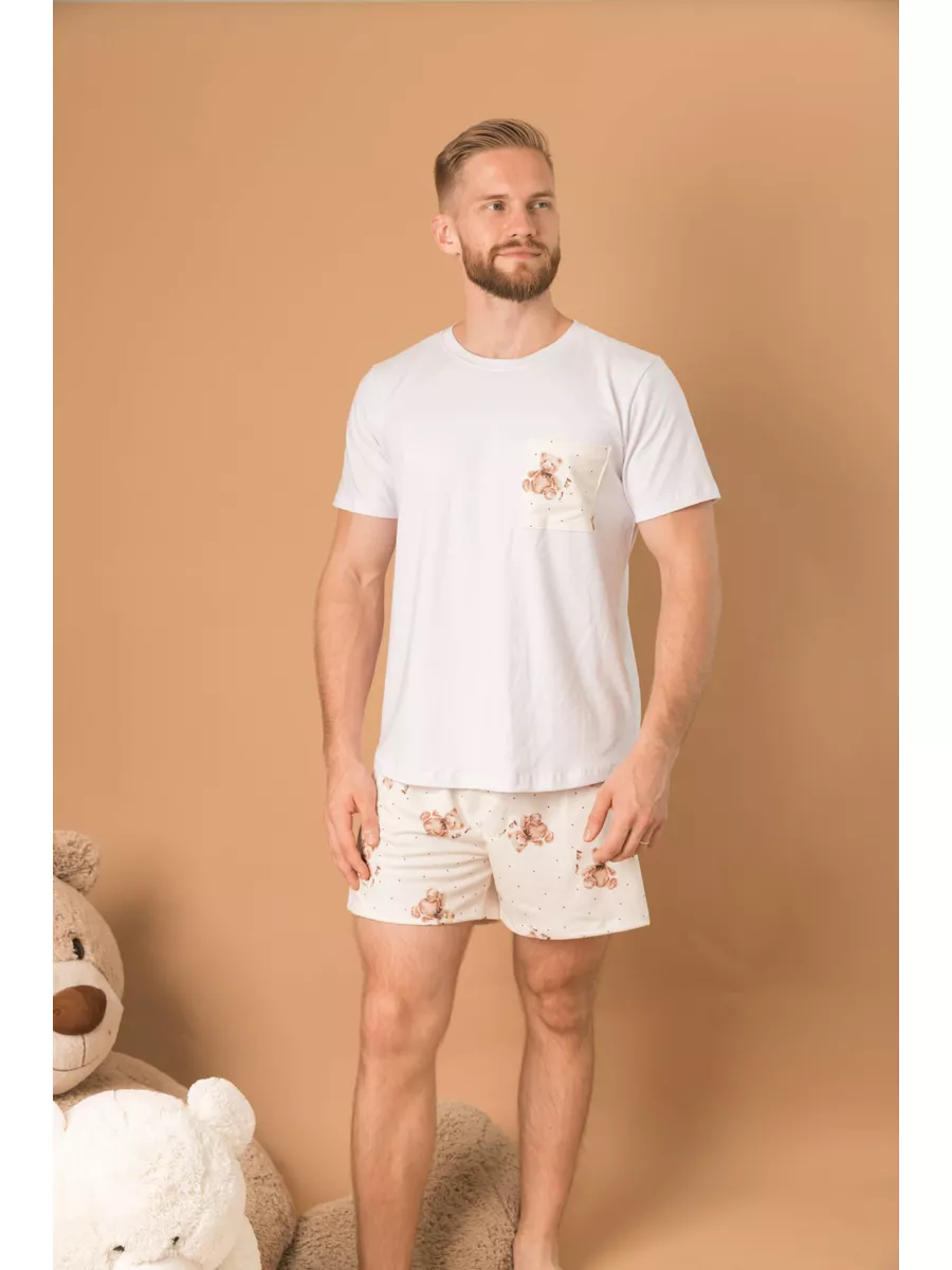 Pijama Masculino Curto Ursos Poás