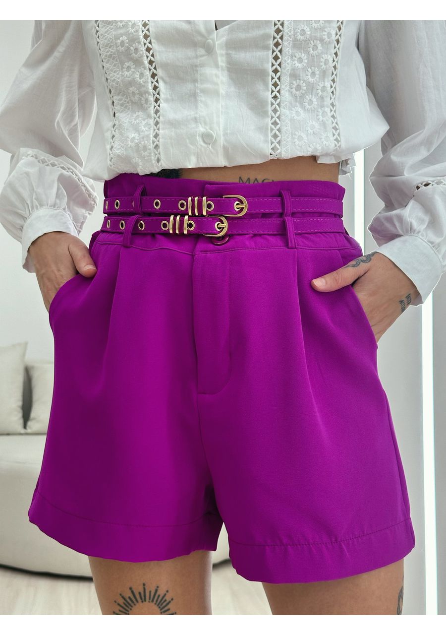 SHORT CECÍLIA ALFAIATARIA FUCSIA - 0050440120 - CAROLLA FERRARO