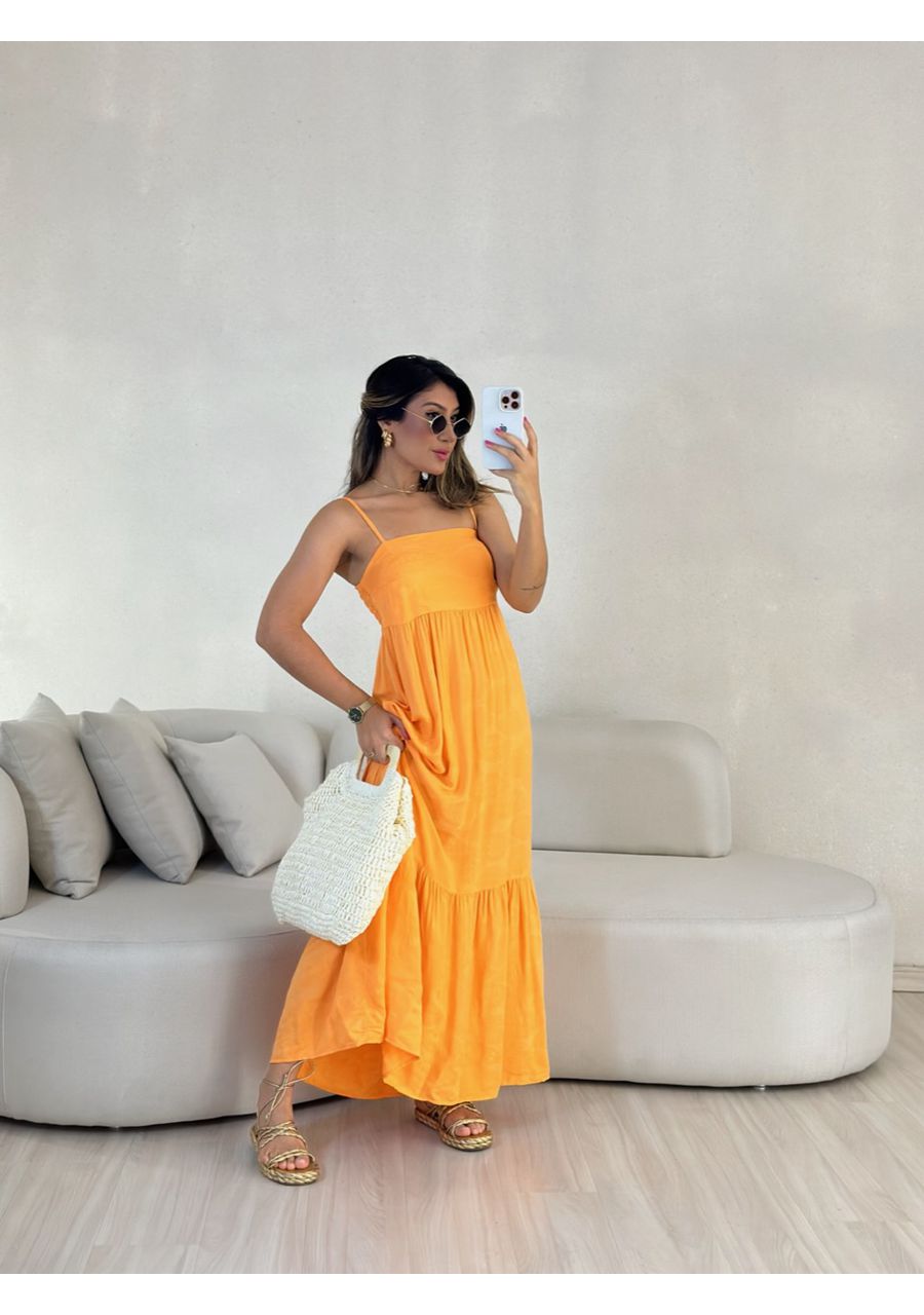 VESTIDO ALICIA ALÇA LARANJA - 0054800068 - CAROLLA FERRARO