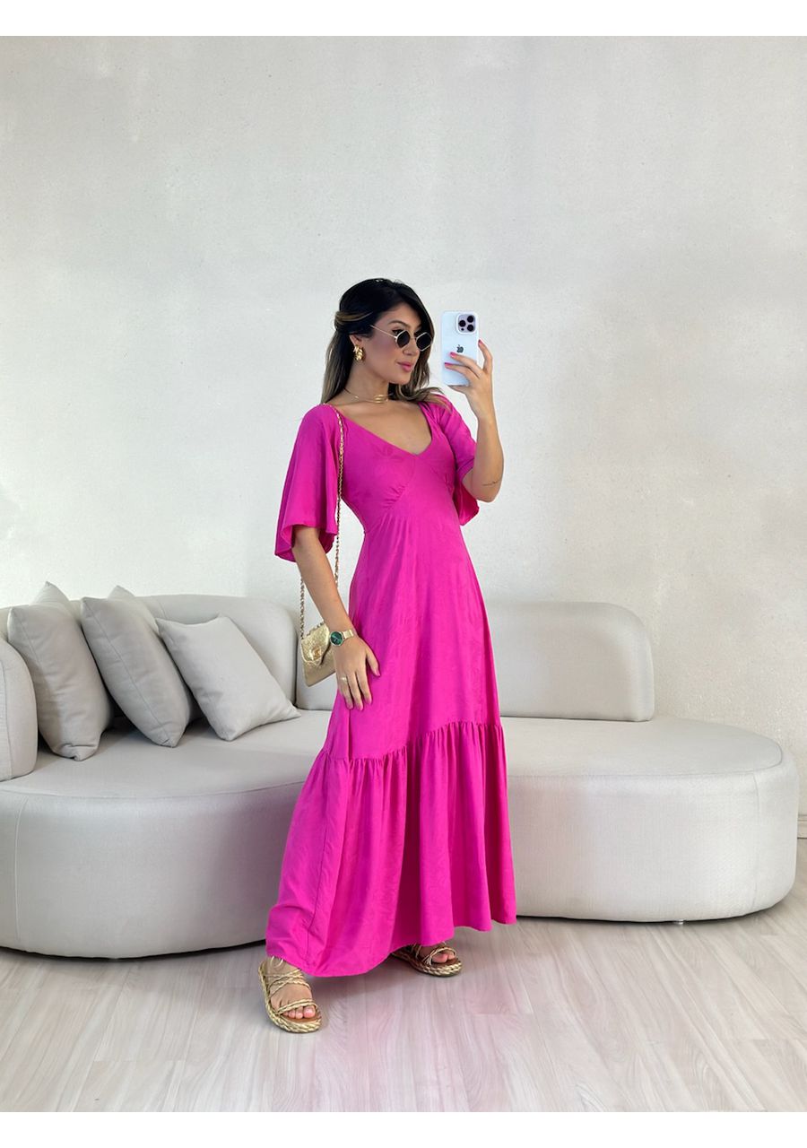 VESTIDO LAUANA MANGA PINK - 0054780037 - CAROLLA FERRARO