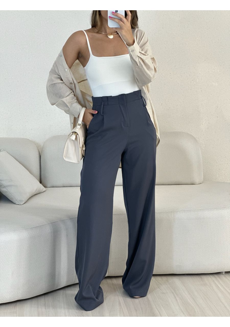 CALÇA PATRÍCIA PANTALONA CINZA - 0054880091 - CAROLLA FERRARO