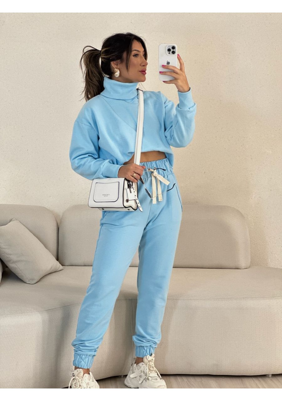 CONJUNTO JANE MOLETOM BABY BLUE - 0054940365 - CAROLLA FERRARO