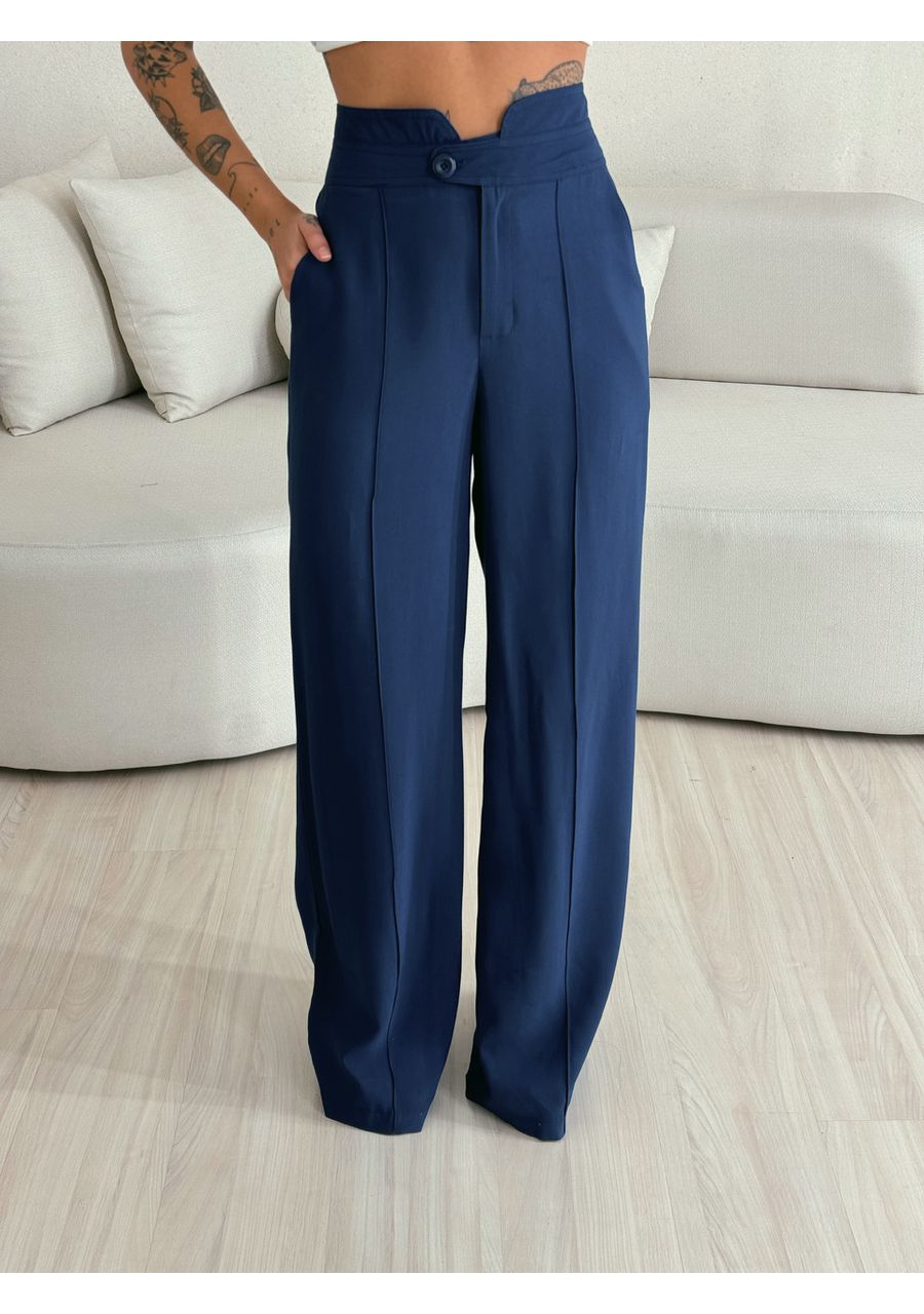 CALÇA LETÍCIA 02 PANTALONA AZUL PETRÓLEO - 0053640... - CAROLLA FERRARO