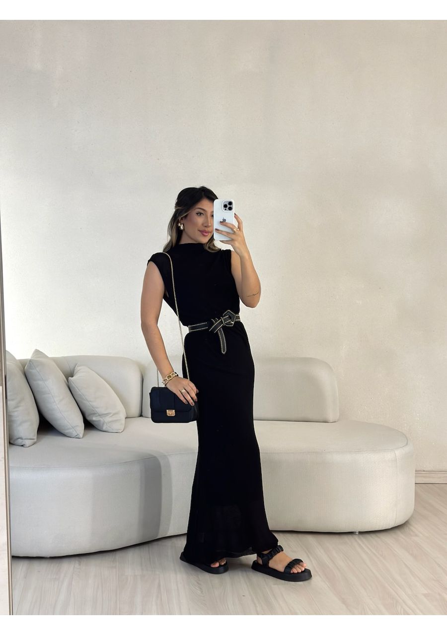 VESTIDO ANA ALICE CAVADO PRETO - 0055010032 - CAROLLA FERRARO