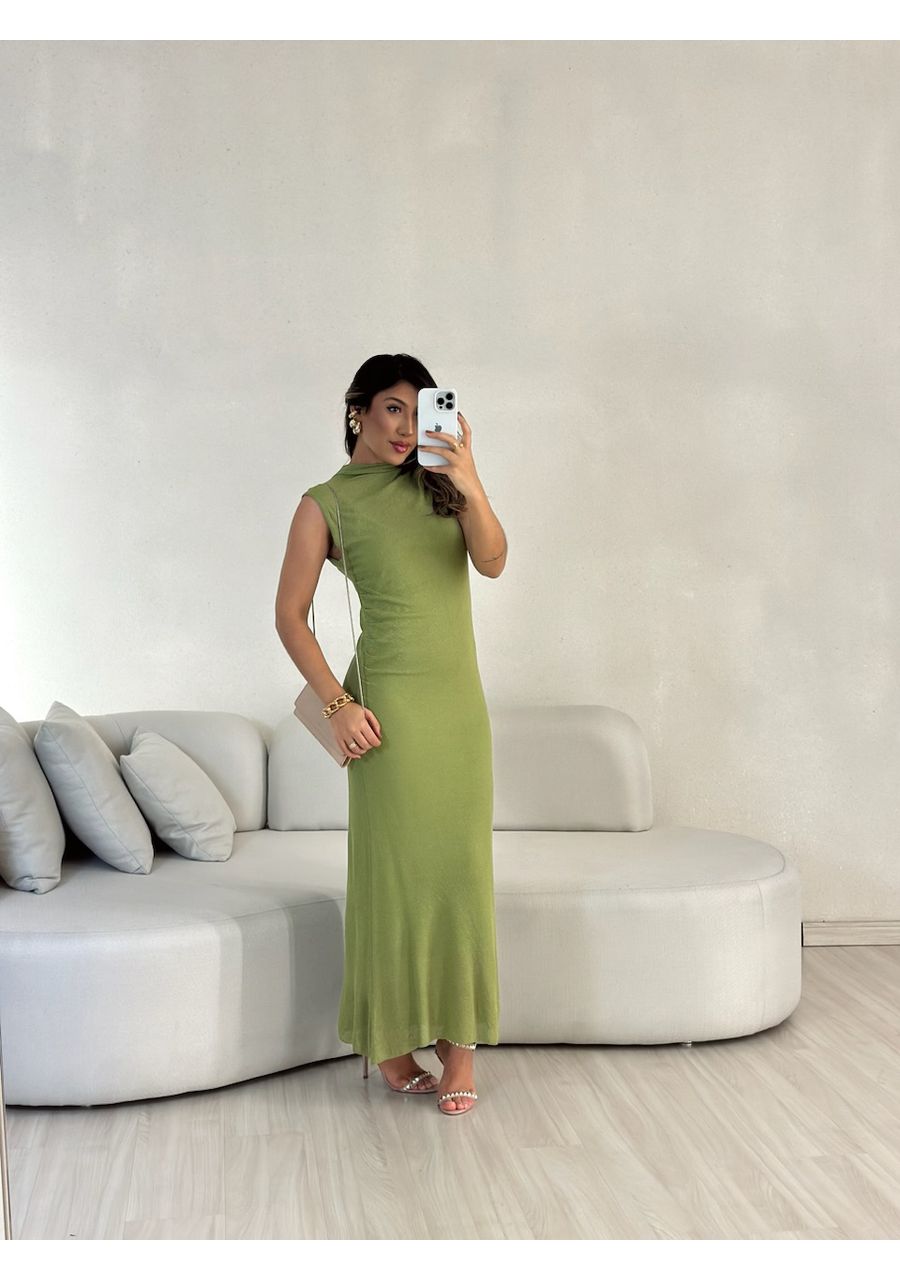 VESTIDO ANA ALICE CAVADO VERDE - 0055010014 - CAROLLA FERRARO