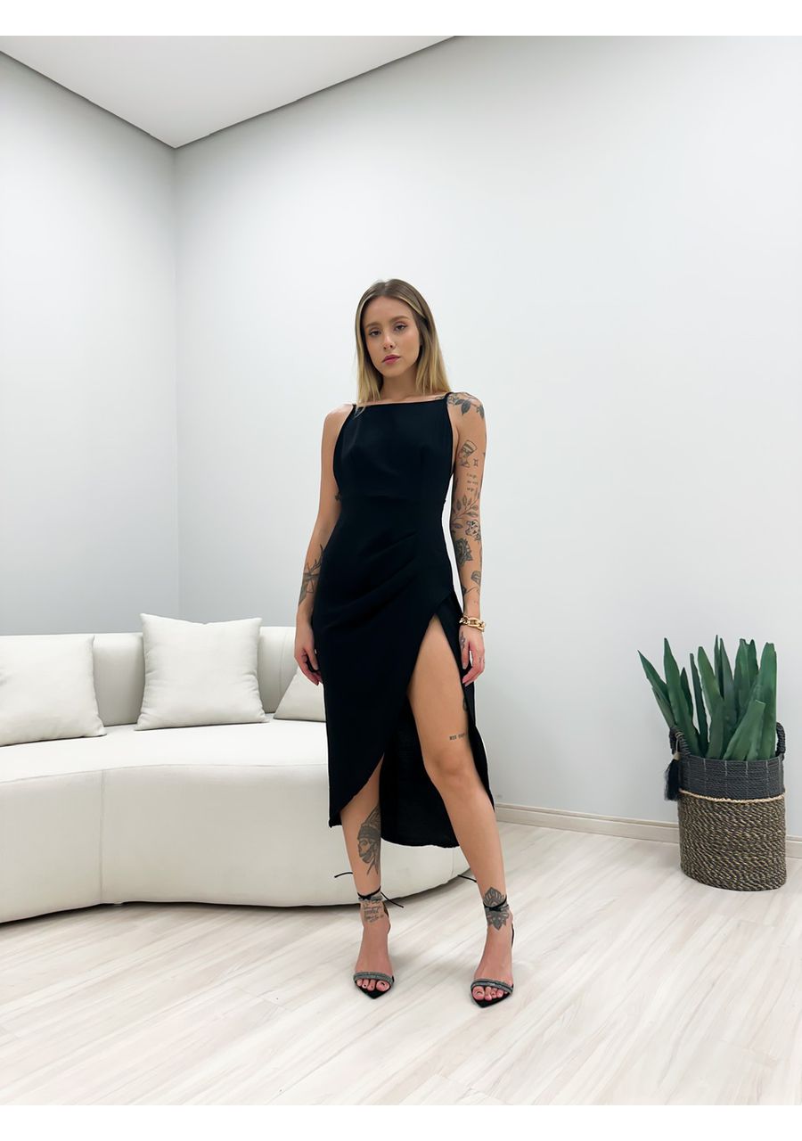 VESTIDO KELINE ALÇA PRETO - 0048450032 - CAROLLA FERRARO