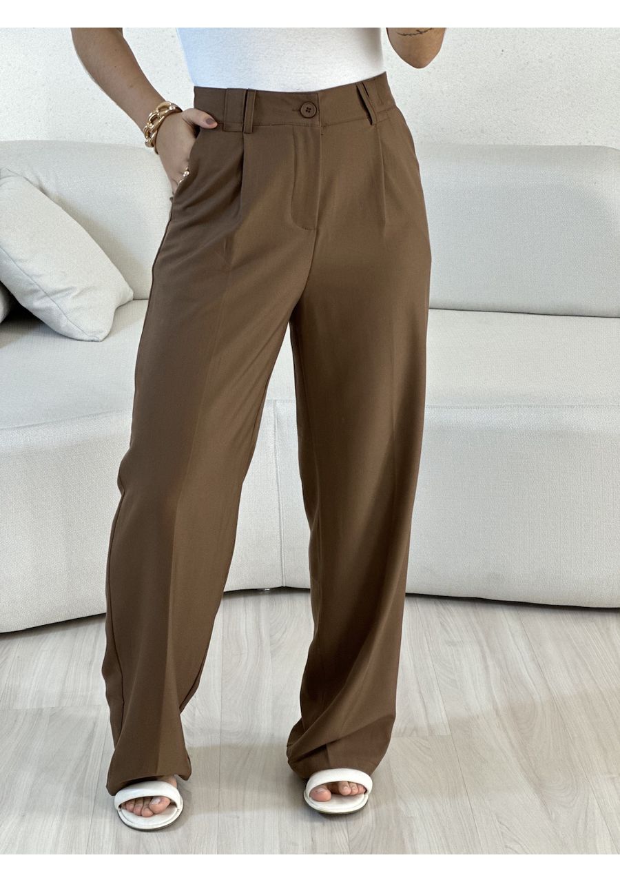 CALÇA VALENTINA PANTALONA MARROM - 0055080054 - CAROLLA FERRARO