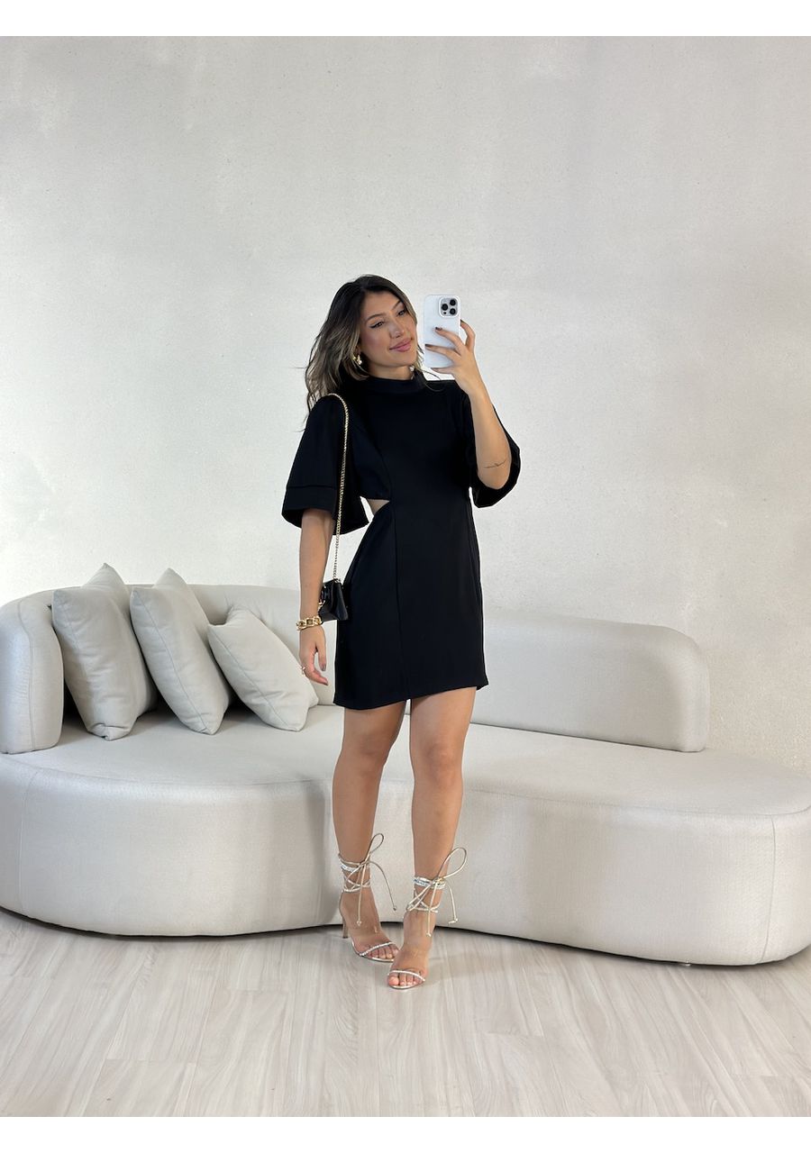 VESTIDO ÍRIS COSTAS ABERTA PRETO - 0055100032 - CAROLLA FERRARO