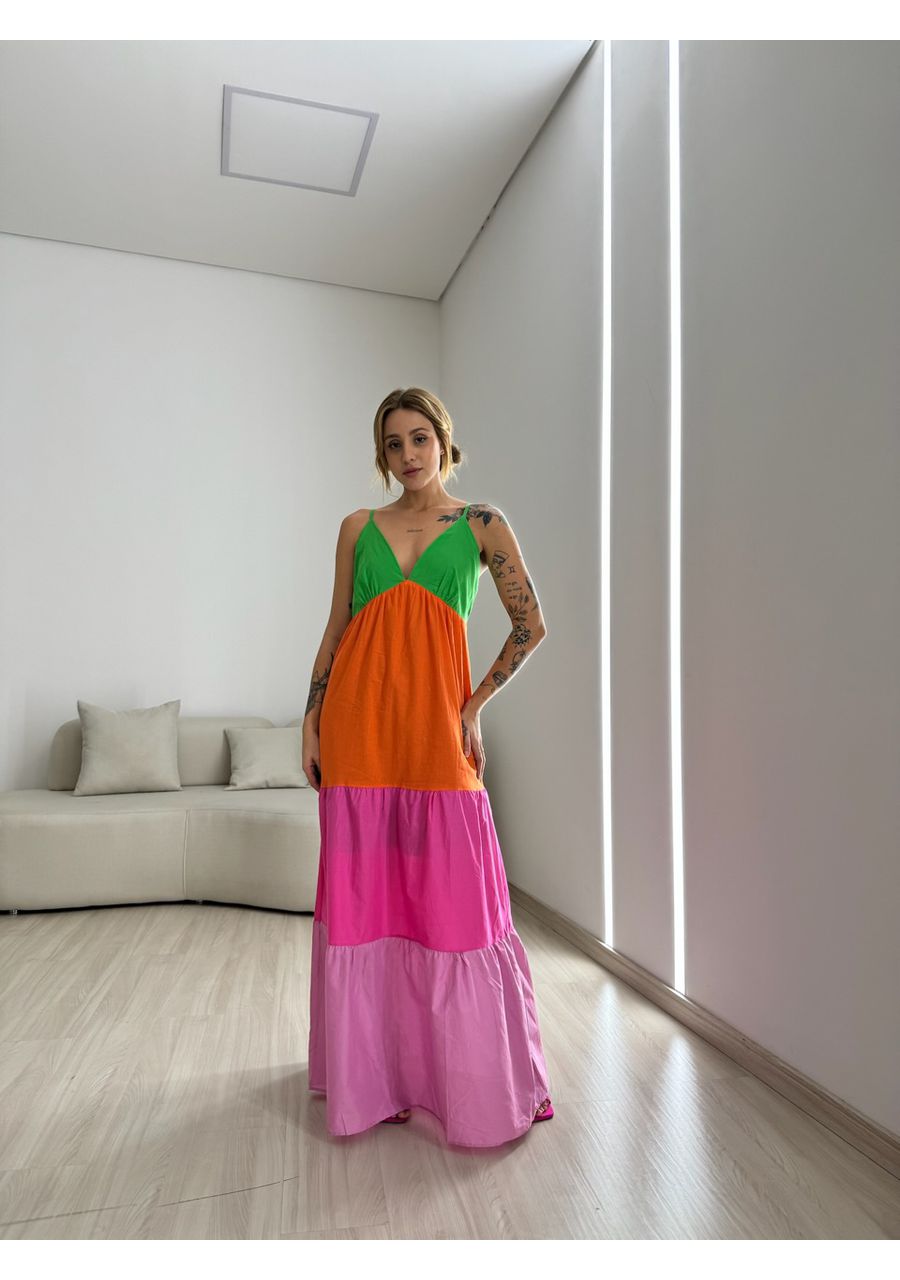 VESTIDO ALÇA COLORS VERDE - 0050790014 - CAROLLA FERRARO