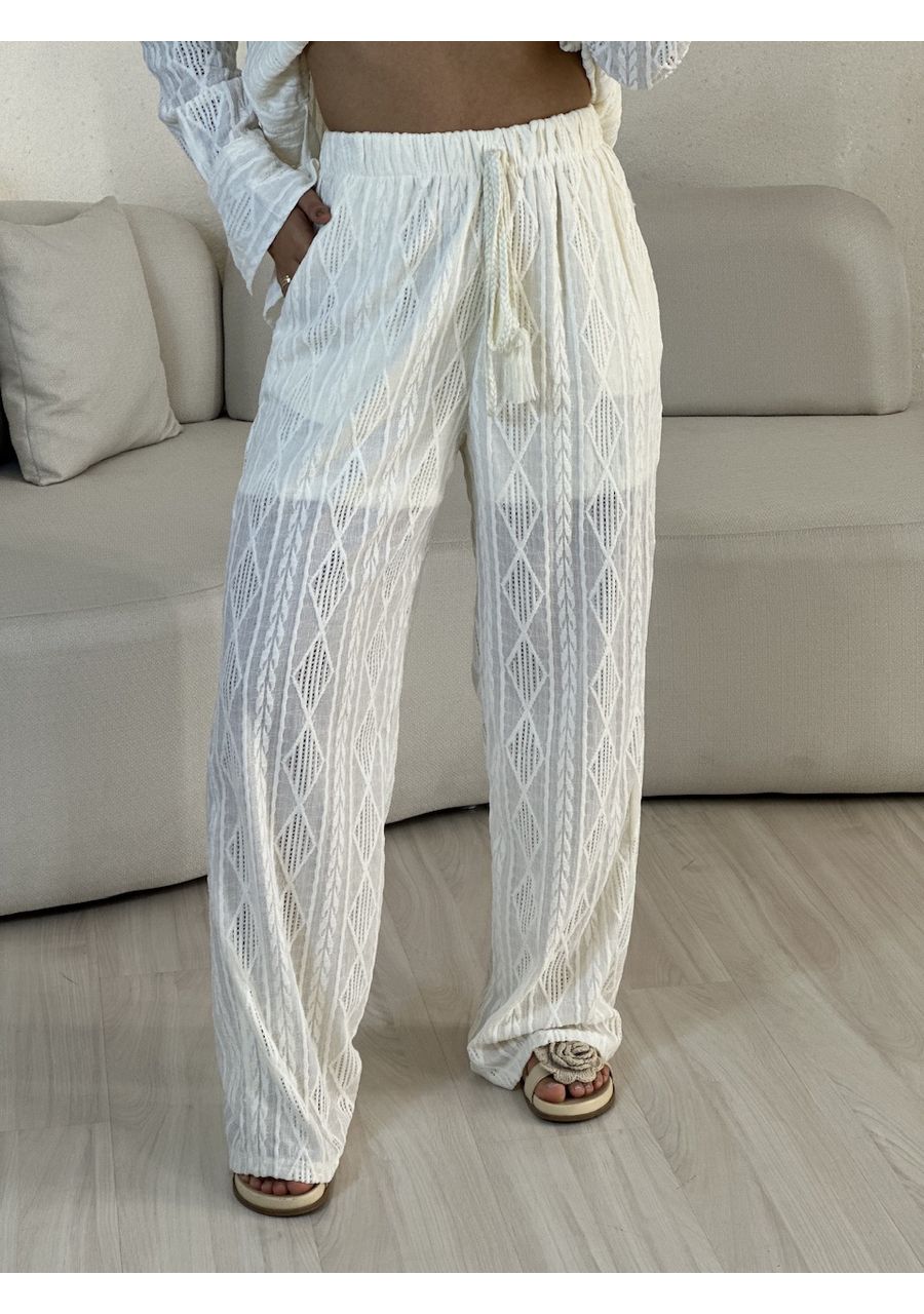 CALÇA ZOE BOHO MARFIM - 0055200056 - CAROLLA FERRARO