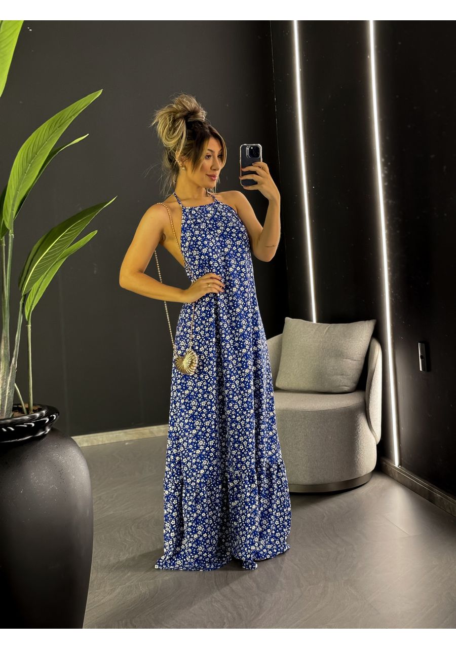 VESTIDO LUNA FLORAL AZUL - 0047440109 - CAROLLA FERRARO