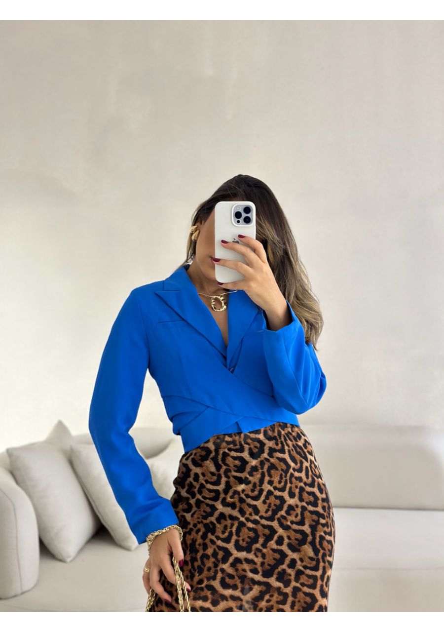 BLAZER CROPPED AMARRAÇÃO AZUL - 0053170109 - CAROLLA FERRARO