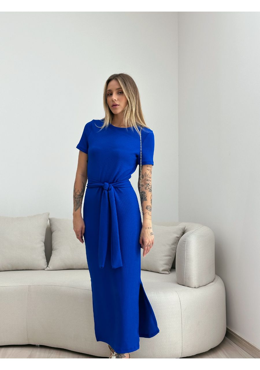 VESTIDO AURORA MIDI AZUL - 0049780109 - CAROLLA FERRARO