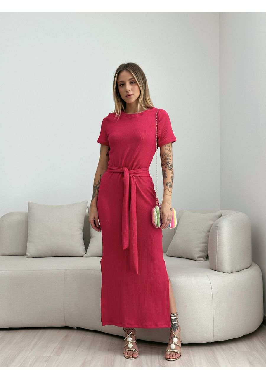 VESTIDO AURORA MIDI PINK - 0049780037 - CAROLLA FERRARO