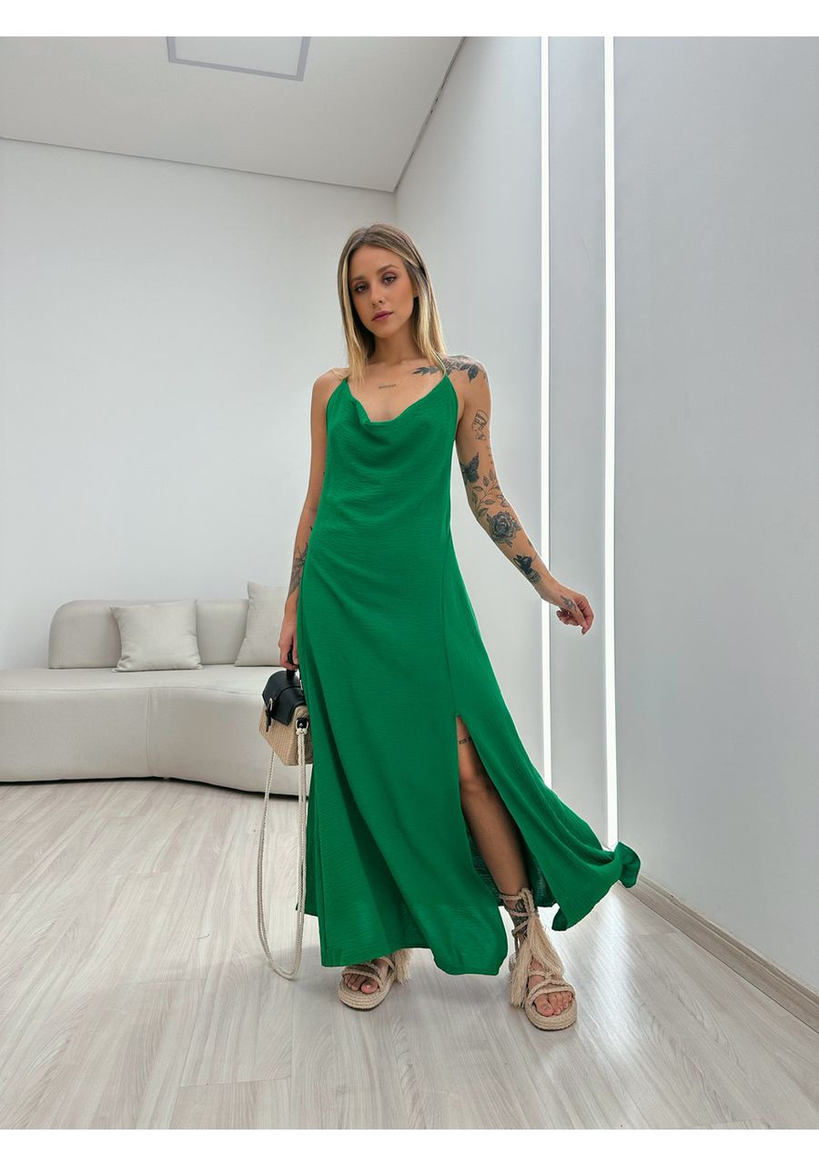 VESTIDO TAIS FRENTE ÚNICA VERDE - 0049770014 - CAROLLA FERRARO