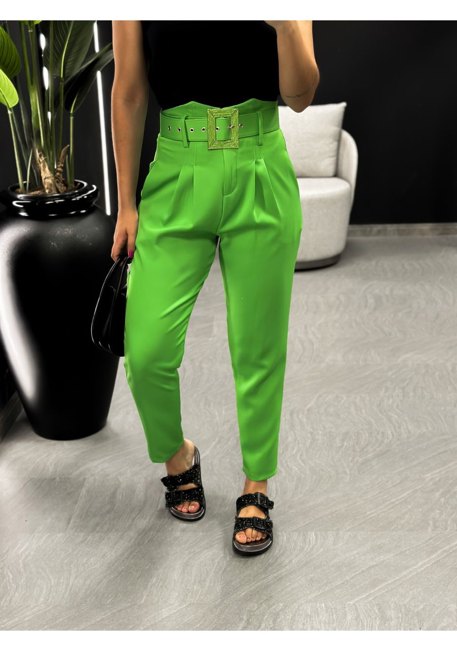 CALÇA MARIA COM CINTO VERDE - 0044550014 - CAROLLA FERRARO