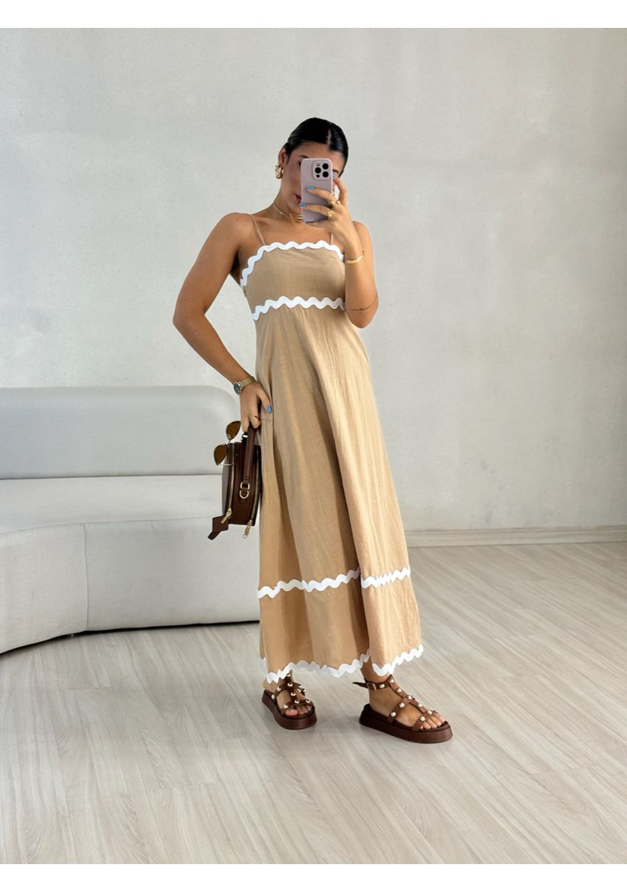 VESTIDO GABRIELA MIDI NUDE - 0055730049 - CAROLLA FERRARO