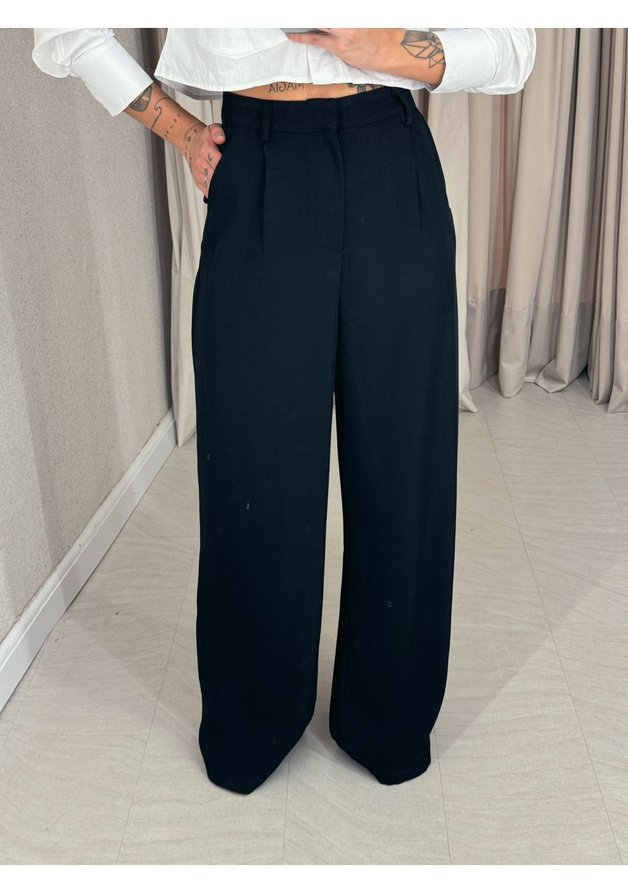 CALÇA ELIANA PANTALONA PRETA - 0054610033 - CAROLLA FERRARO