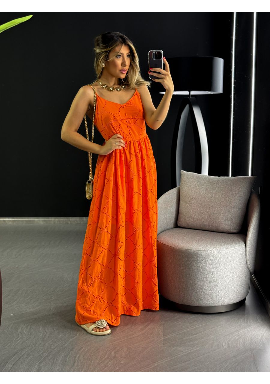 VESTIDO EVELYN LAISE LONGO LARANJA - 0046710068 - CAROLLA FERRARO