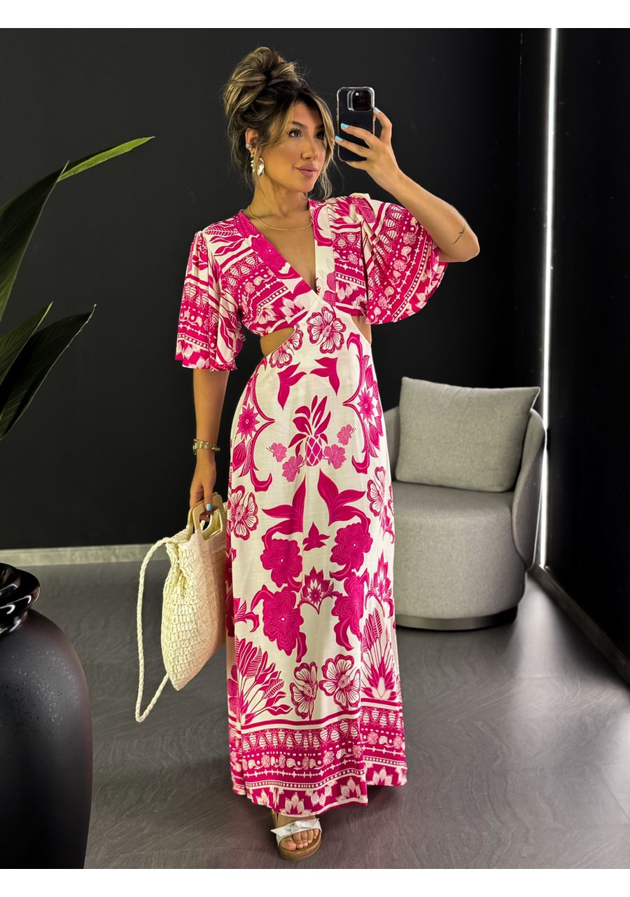 VESTIDO IPANEMA MANGA PINK - 0033400037 - CAROLLA FERRARO