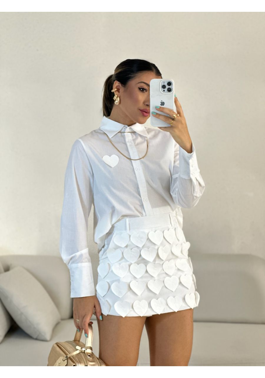 CONJUNTO CINTIA CORAÇÕES BRANCO - 0055850098 - CAROLLA FERRARO