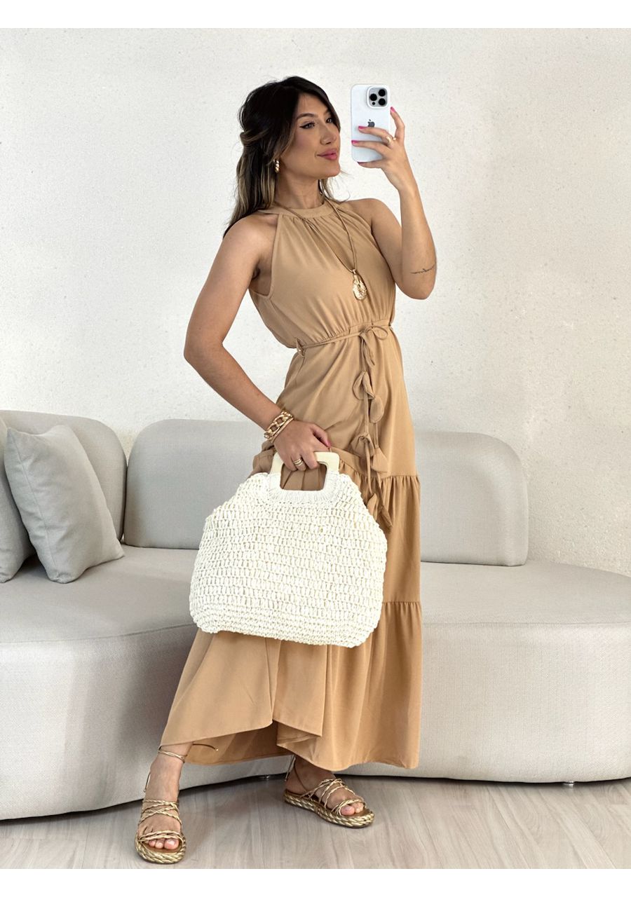 VESTIDO DAIANA LONGUETE NUDE - 0054730049 - CAROLLA FERRARO