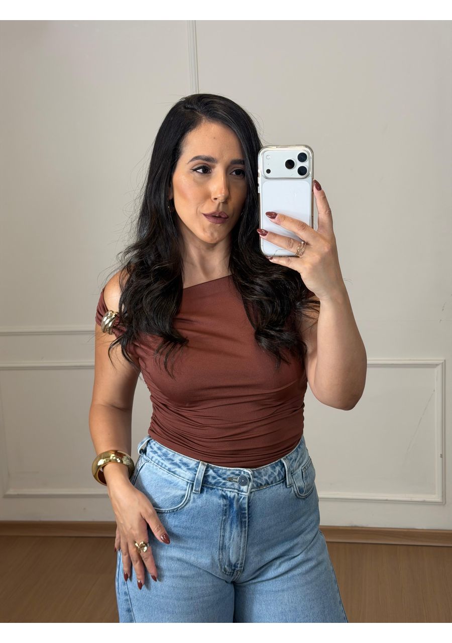 Blusa Liz Marrom - 2024645 - Look de Luxo - Moda Feminina