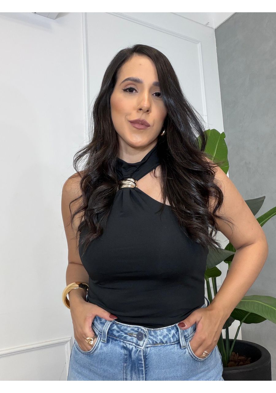 Blusa Iris Preta - 2024648 - Look de Luxo - Moda Feminina