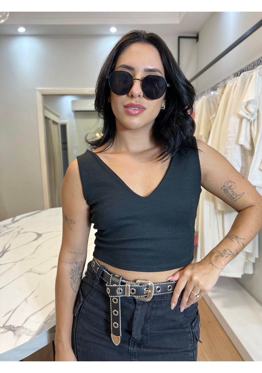 Cropped Ana Preto - 2024236 - Look de Luxo - Moda Feminina