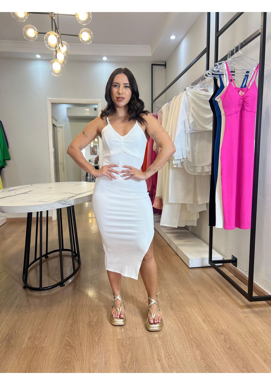 Vestido Canelado premium Off - 2024599 - Look de Luxo - Moda Feminina