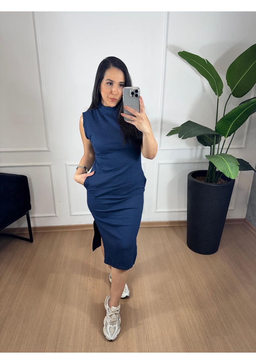 Vestido Muscle Tee Azul Marinho - 2024555 - Look de Luxo - Moda Feminina