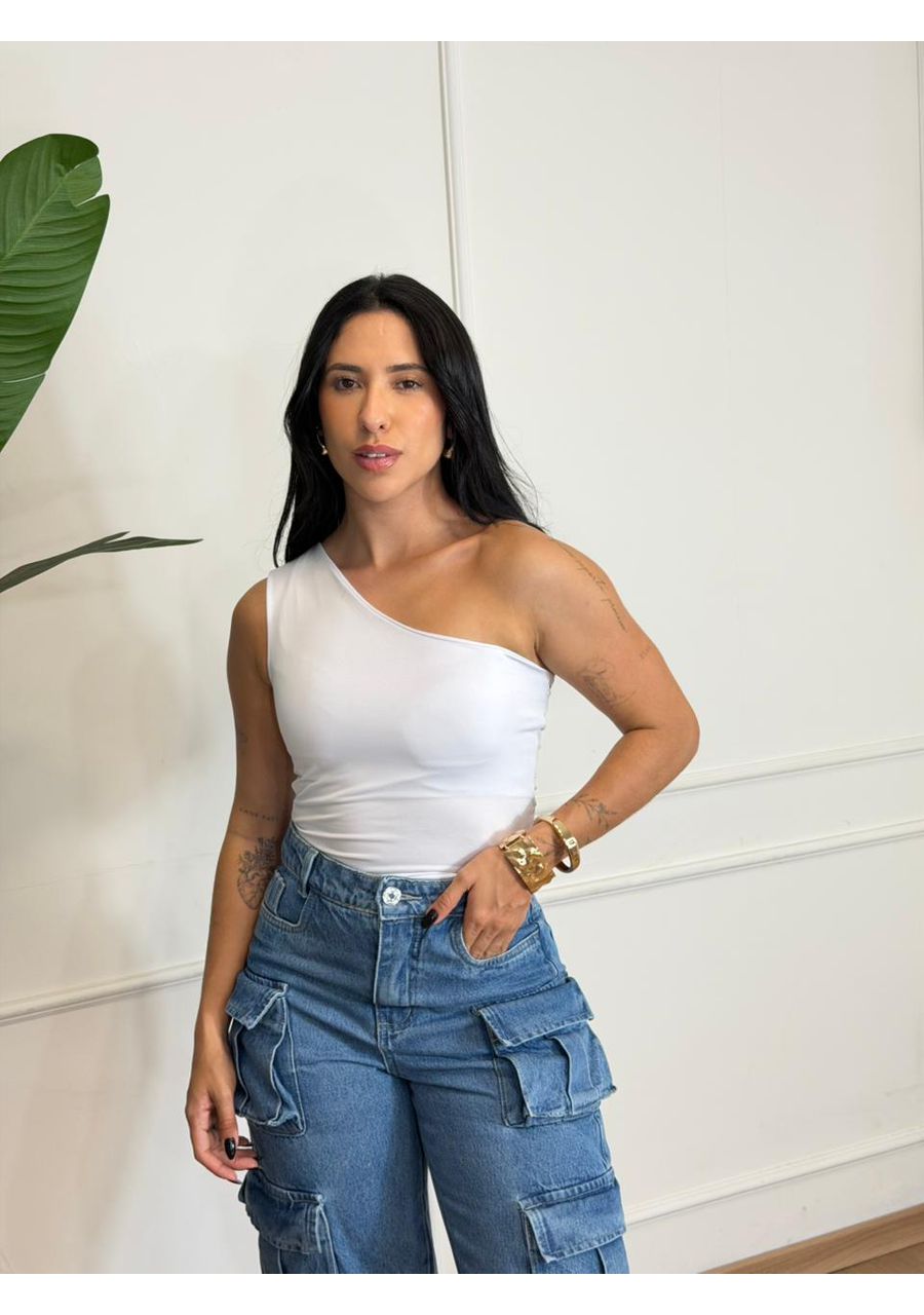 Body Nula Manga Branco - 2024617 - Look de Luxo - Moda Feminina