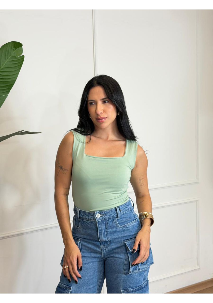 Body Regata Verde - 2024612 - Look de Luxo - Moda Feminina