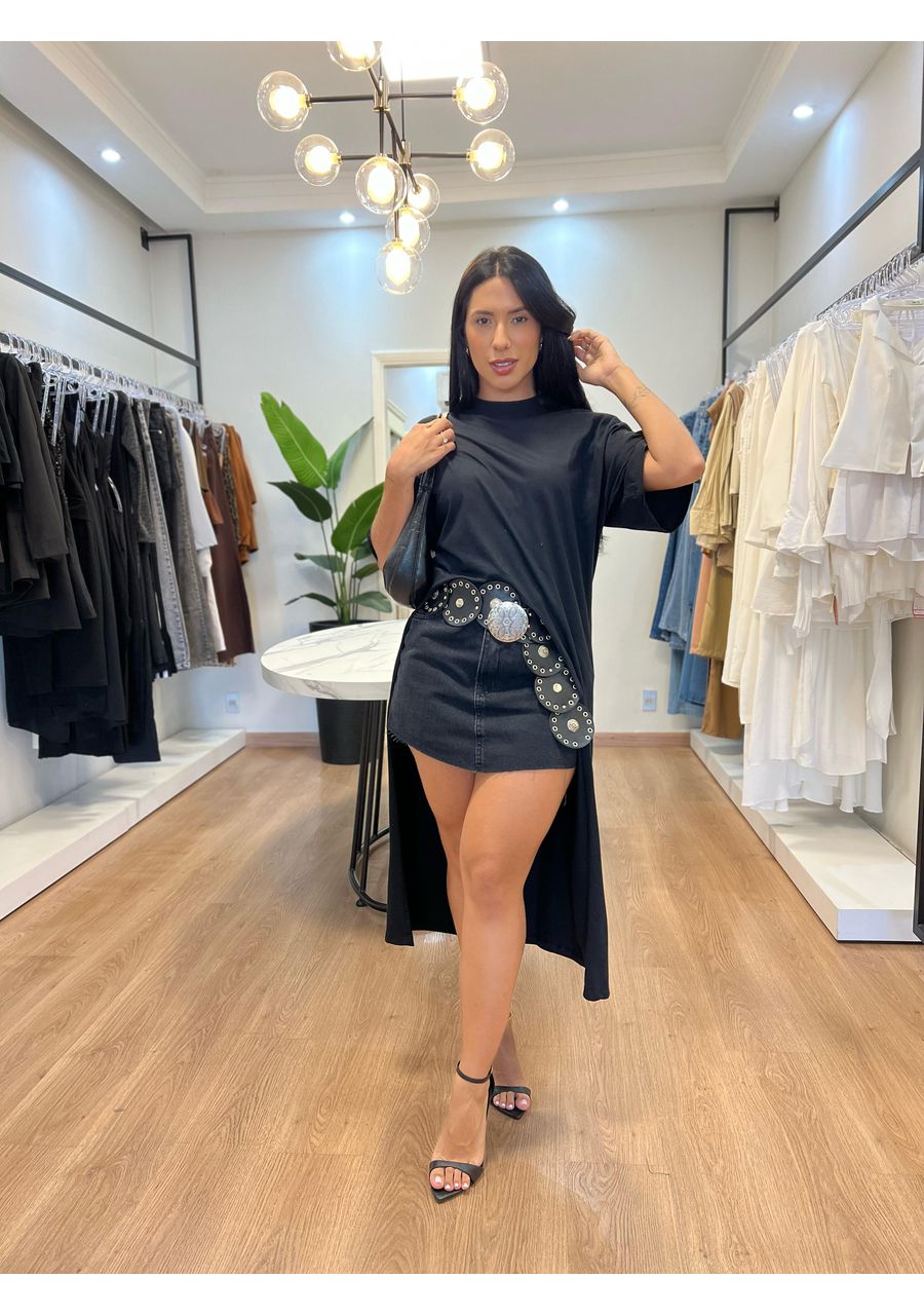 Blusa Túnica Melina Preta - 2024495 - Look de Luxo - Moda Feminina