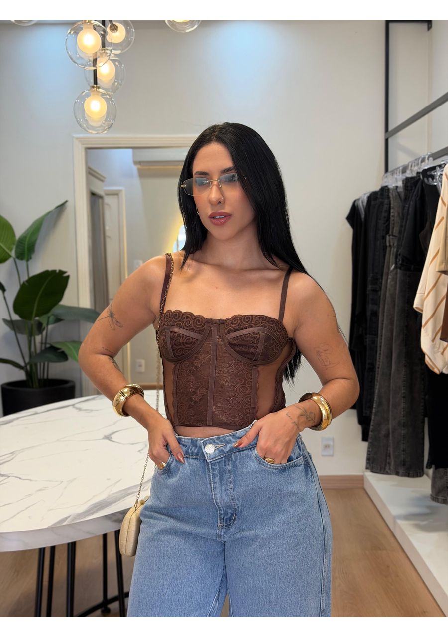 Corselet Marrom - 2024118 - Look de Luxo - Moda Feminina