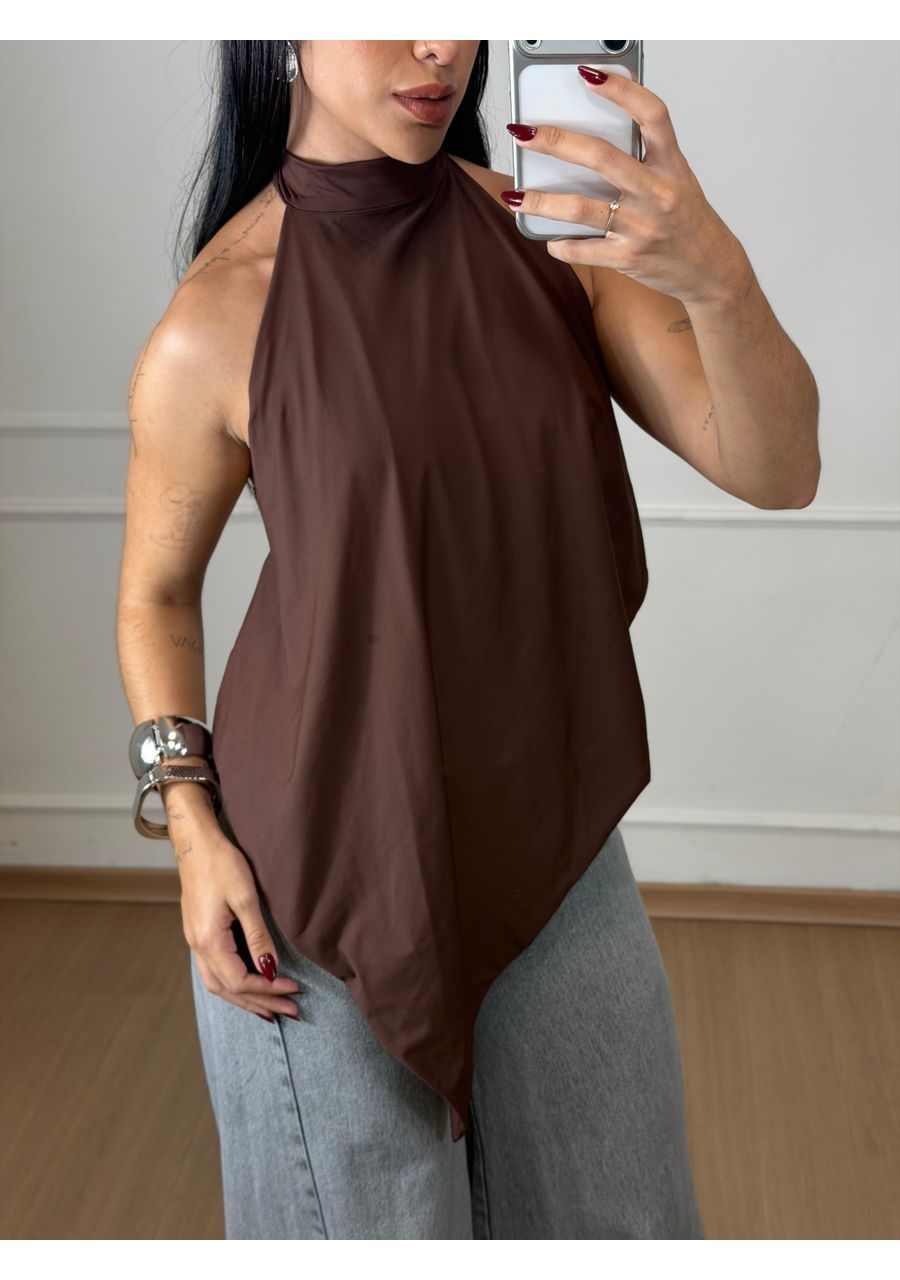 Blusa Lídia Marrom - 2024114 - Look de Luxo - Moda Feminina