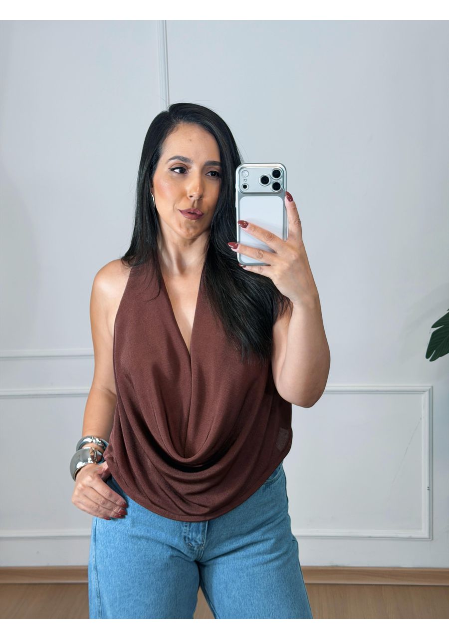 Blusa Layla Marrom - 2024121 - Look de Luxo - Moda Feminina