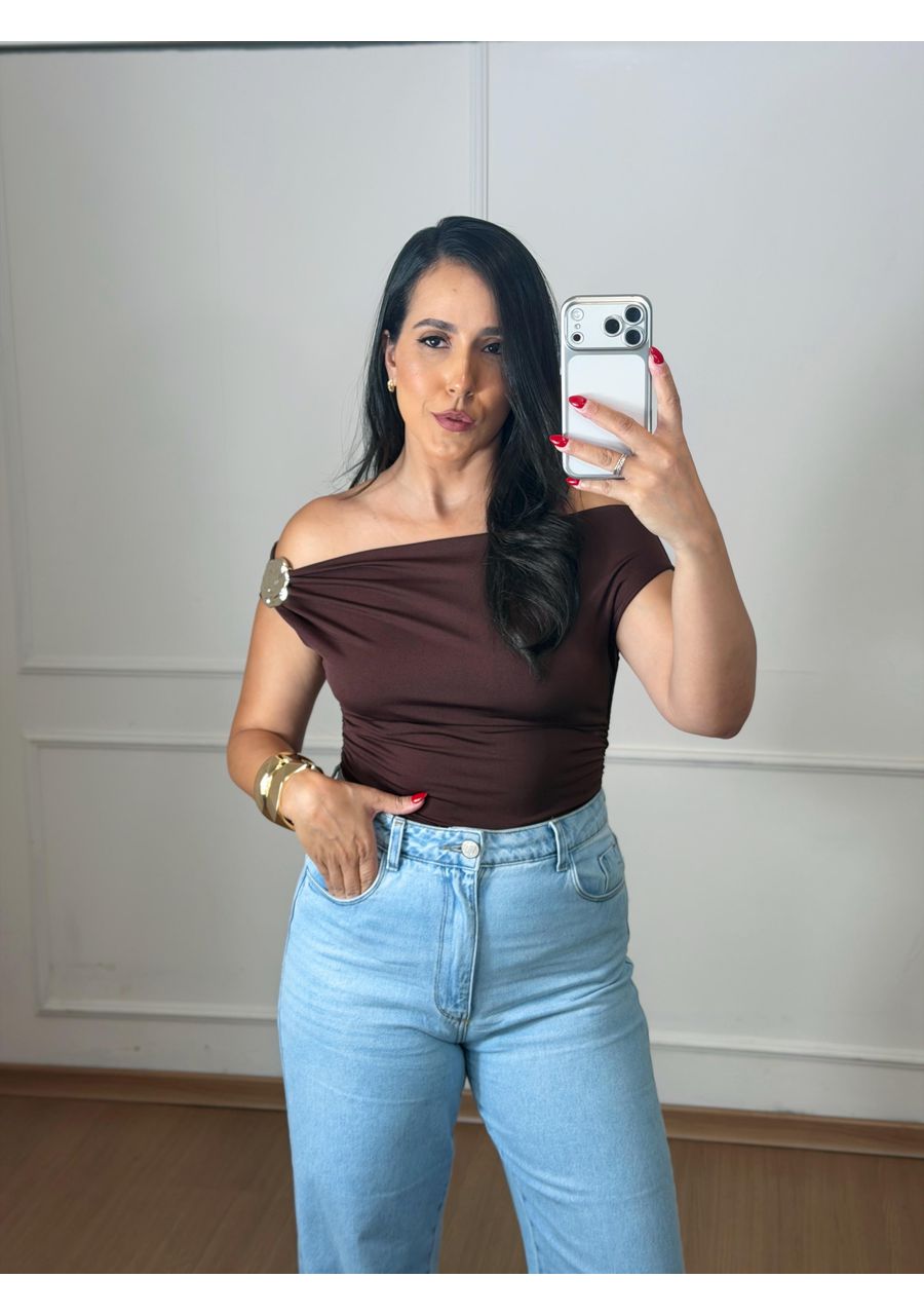 Blusa Liz Marrom - 2024645 - Look de Luxo - Moda Feminina