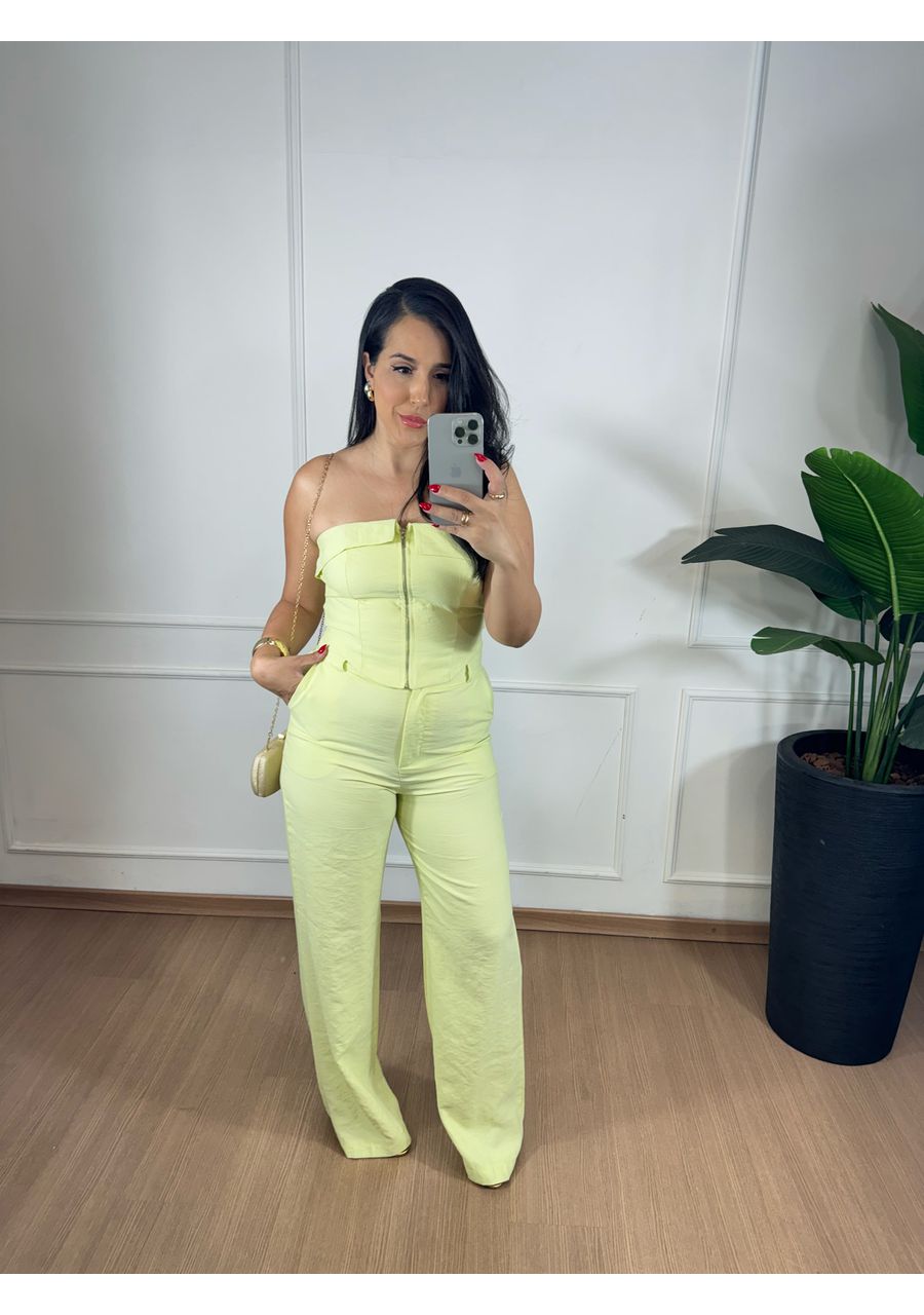 Conjunto Valentina Amarelo Manteiga - 2024368 - Look de Luxo - Moda Feminina