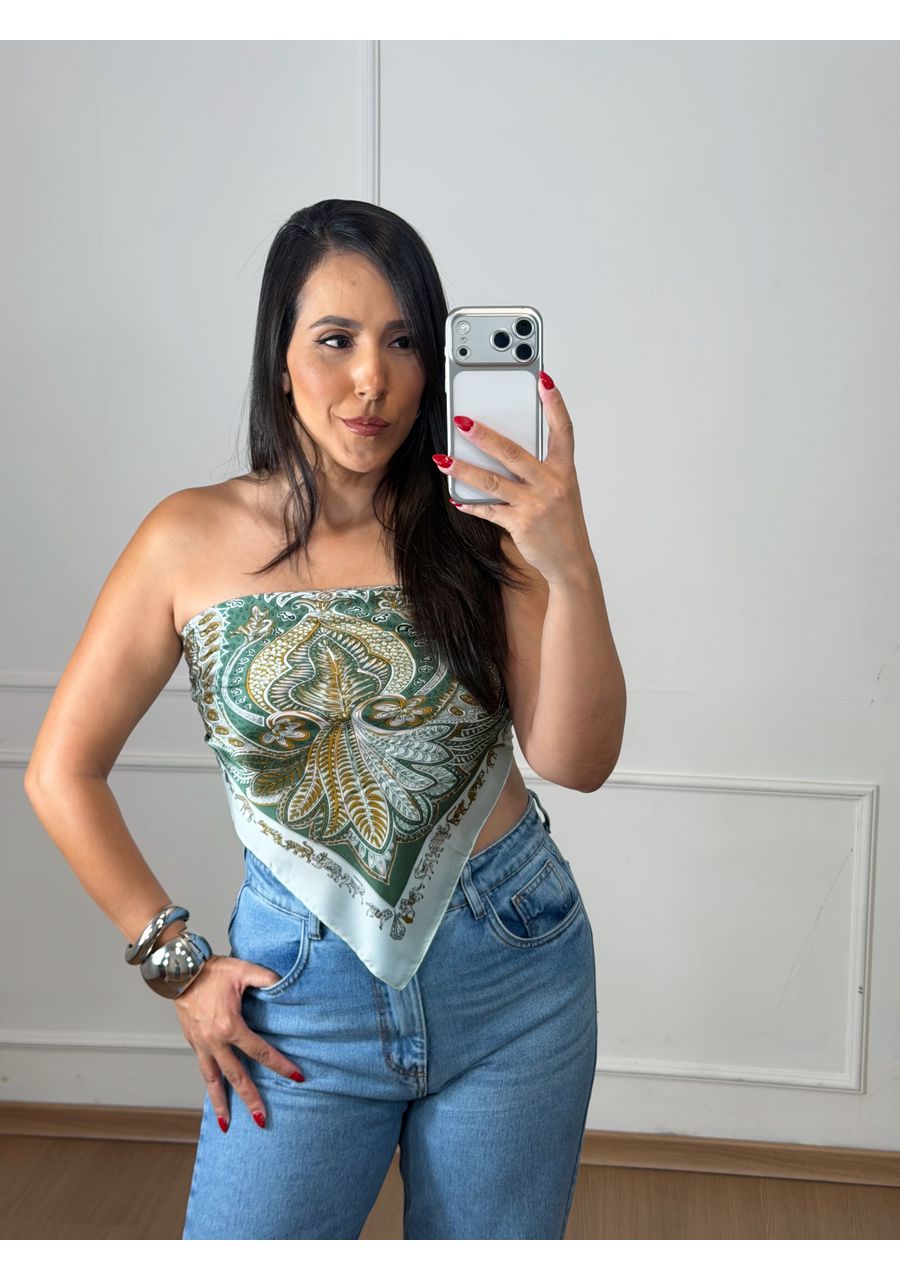 Lenço Seda Verde - 2024143 - Look de Luxo - Moda Feminina