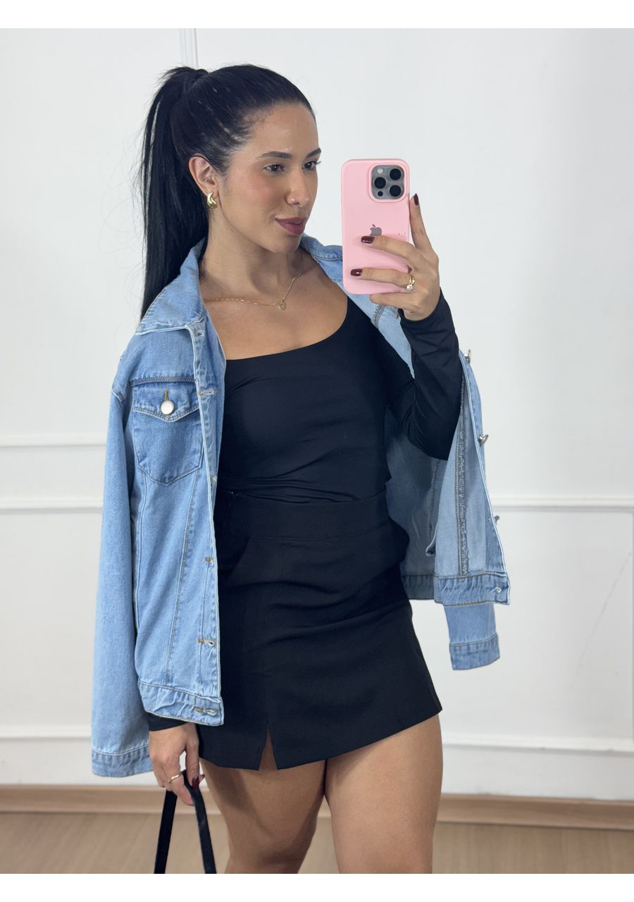Short Saia Cris Preto - 2024549 - Look de Luxo - Moda Feminina