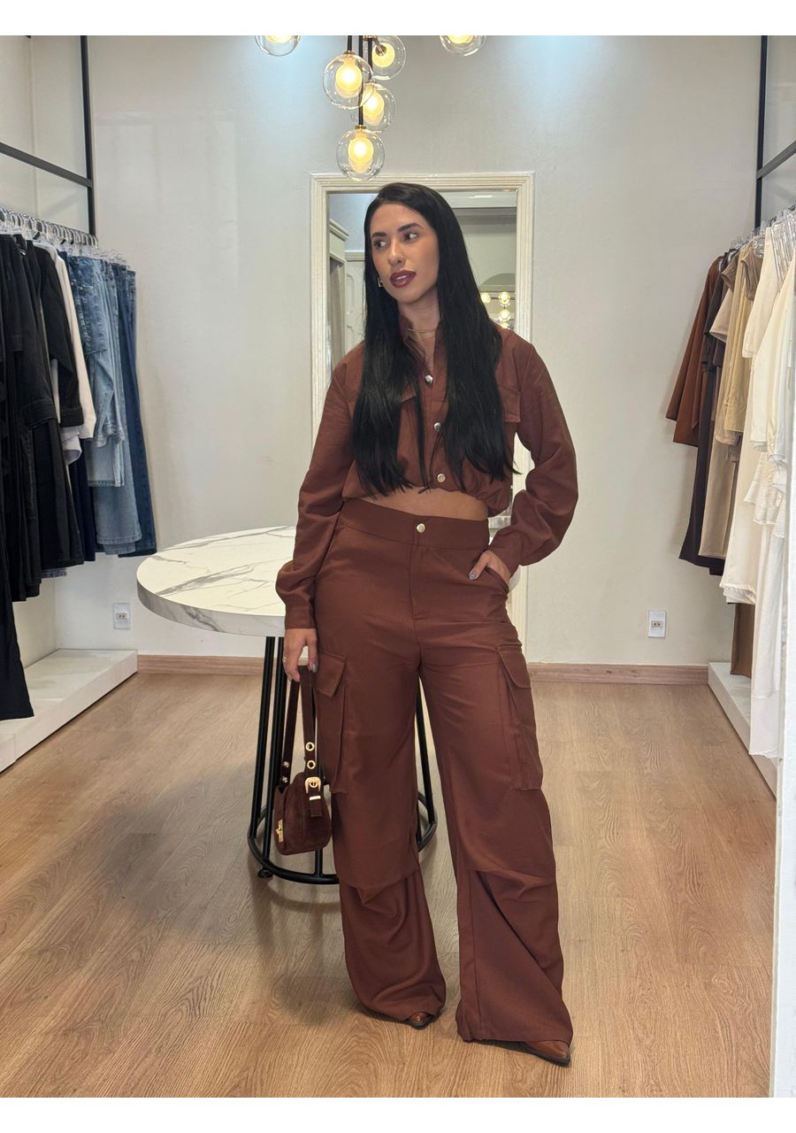 Conjunto Bianca Marrom - 2024520 - Look de Luxo - Moda Feminina